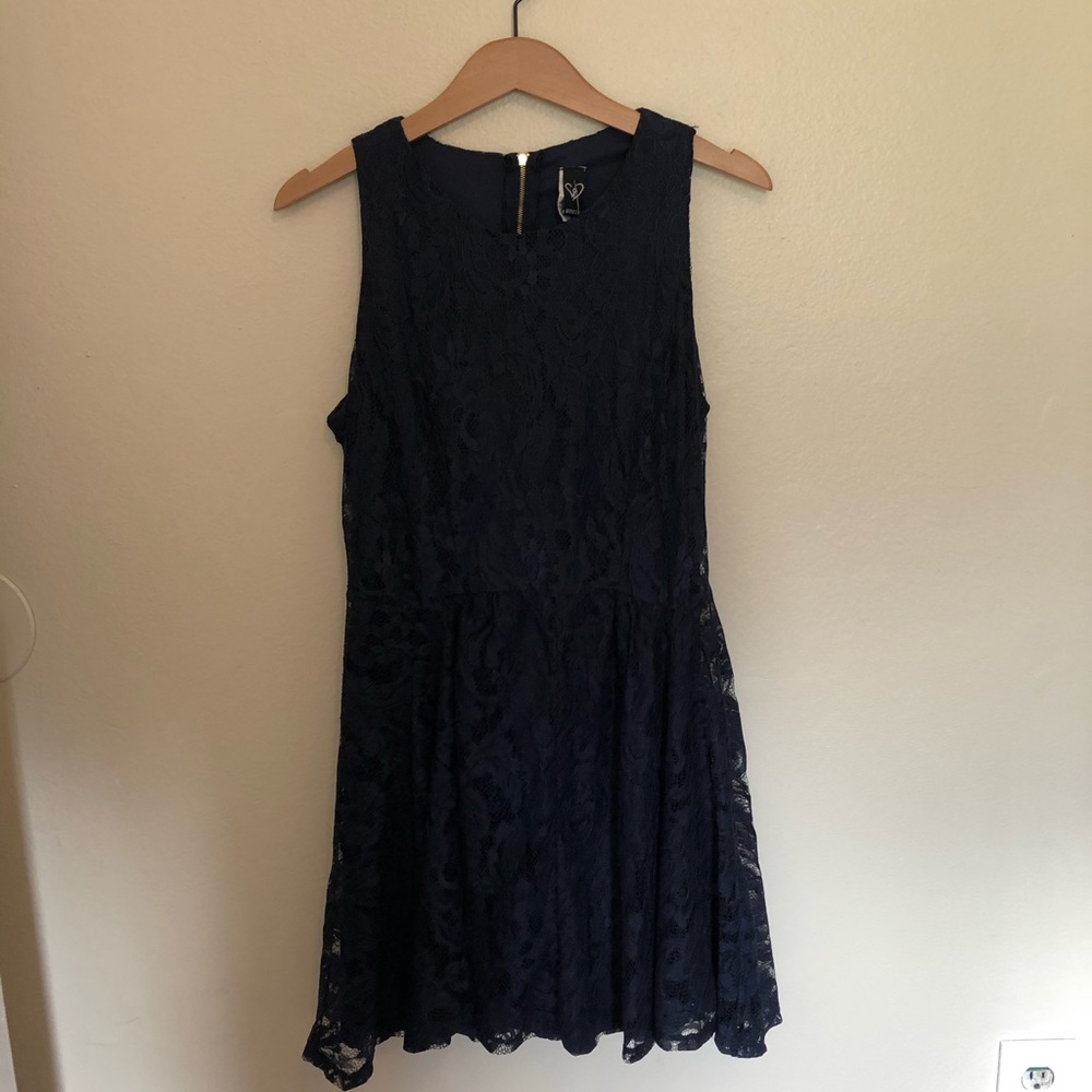 Navy lace short dress
